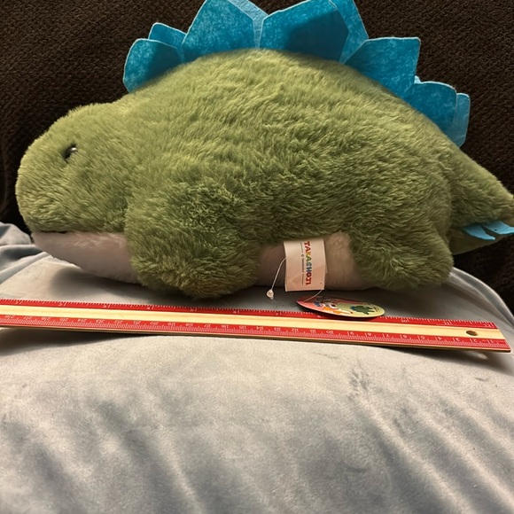 TAKASHOJI Green and turquoise stegosaurus cute Dinosaur Plush NWT - Picture 1 of 6